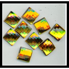 Large Yellow Square Flatback 
